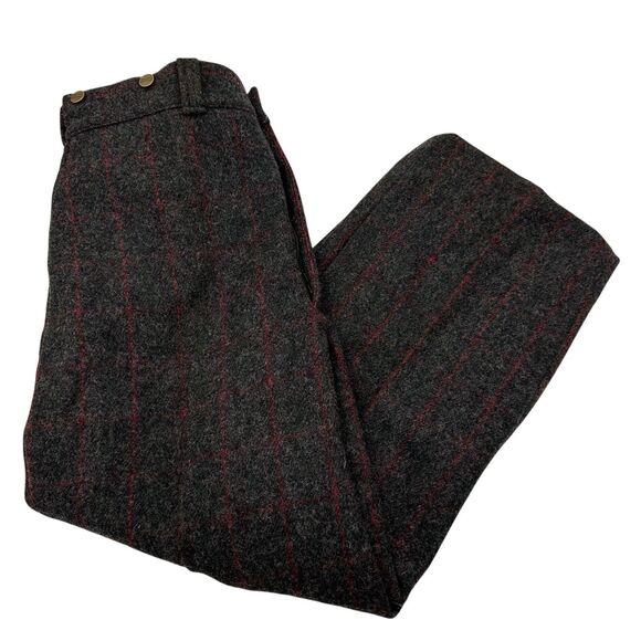LL Bean Mackinaw Wool Pants Hunting Logger Suspender Ready USA Mens Size 38 Gray - Picture 1 of 7